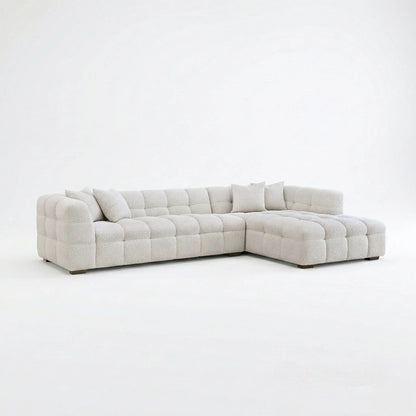 ALUXO Tribeca Bubble Right Hand Facing Corner Sofa In Iron Grey Boucle Fabric