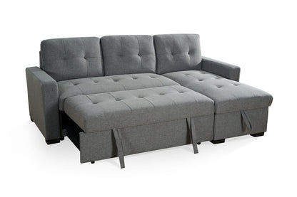 Alder Sofabed Grey Fabric Universal Storage Corner Sofa