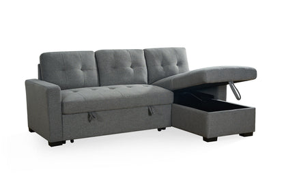Alder Sofabed Grey Fabric Universal Storage Corner Sofa