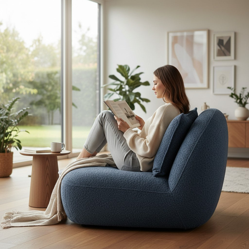 Miami Swivel Accent Armchair In Blush Orange Fabric