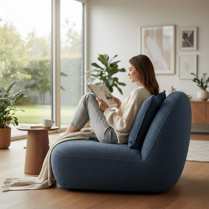 Miami Swivel Accent Armchair In Blush Orange Fabric