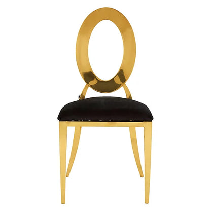 Jasmine Dining Chair In White PU Leather And Gold Legs