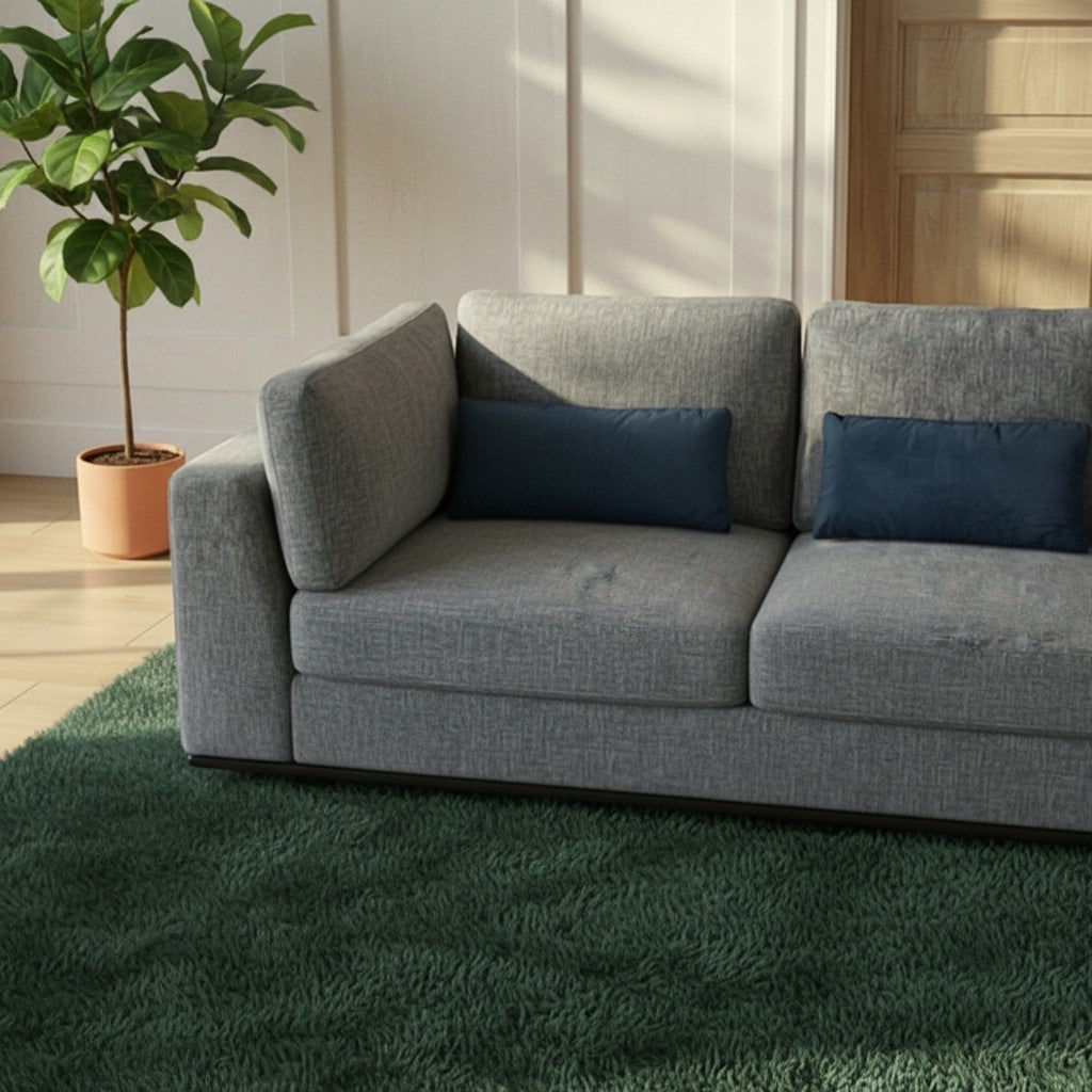 Aluxo Madison 4+1+Storage Footstool Modular Sofa In Blue Boucle Fabric