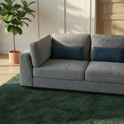 Aluxo Madison 4+1+Storage Footstool Modular Sofa In Blue Boucle Fabric
