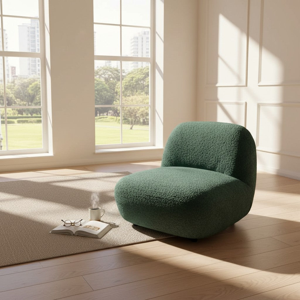 Miami Swivel Accent Armchair In Blush Orange Fabric