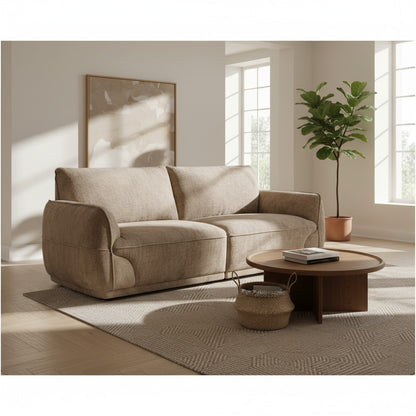 Angelo Beige Fabric 3 Seater Sofa