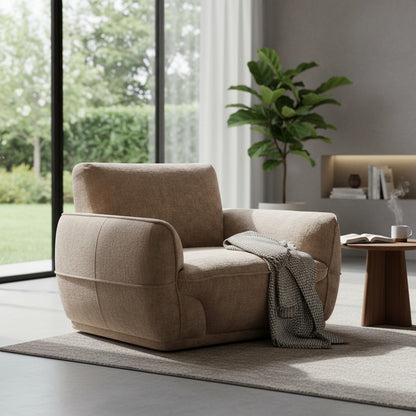Angelo Beige Fabric Armchair