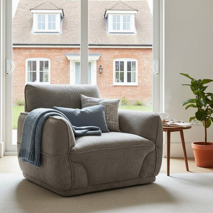 Angelo Grey Fabric Armchair