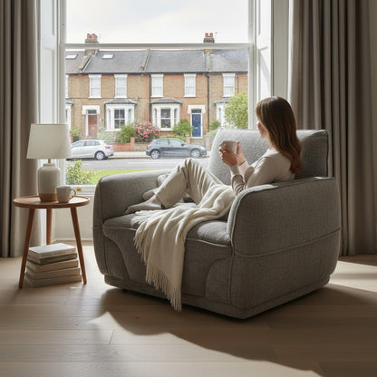 Angelo Grey Fabric Armchair