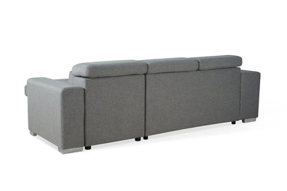 Artemis Sofabed Grey Fabric Universal Storage Corner Sofa