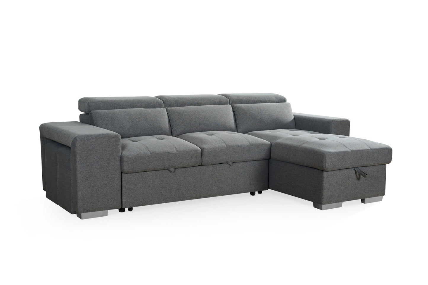 Artemis Sofabed Grey Fabric Universal Storage Corner Sofa