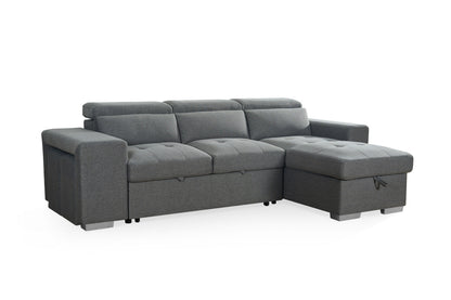 Artemis Sofabed Grey Fabric Universal Storage Corner Sofa