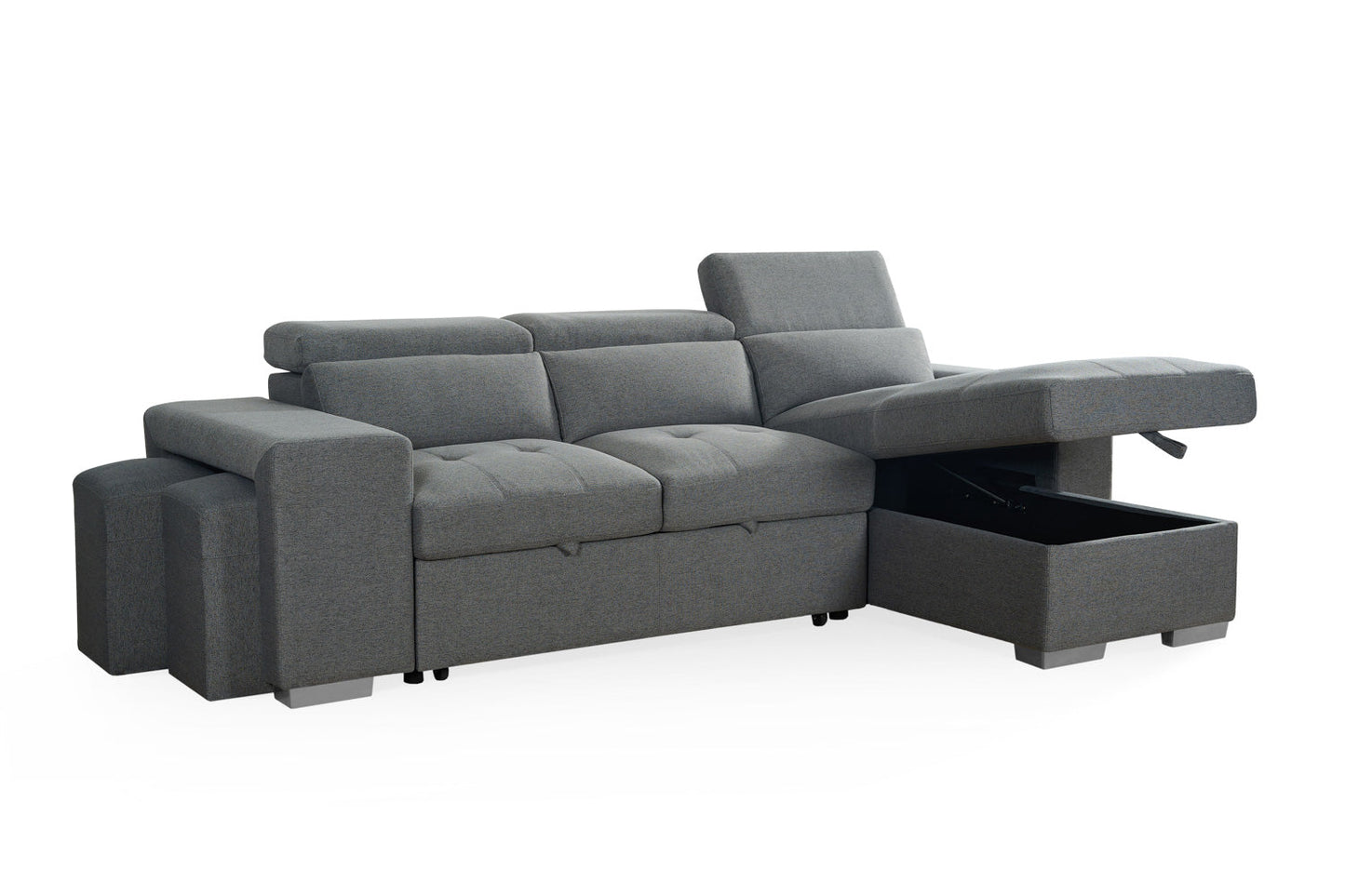 Artemis Sofabed Grey Fabric Universal Storage Corner Sofa