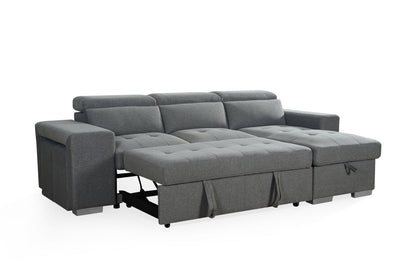 Artemis Sofabed Grey Fabric Universal Storage Corner Sofa