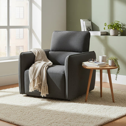 Ascot Charcoal Grey Fabric Armchair