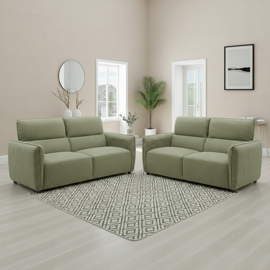 Ascot Green Fabric 3+2 Sofa Suite