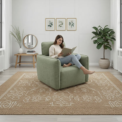 Ascot Green Fabric Armchair