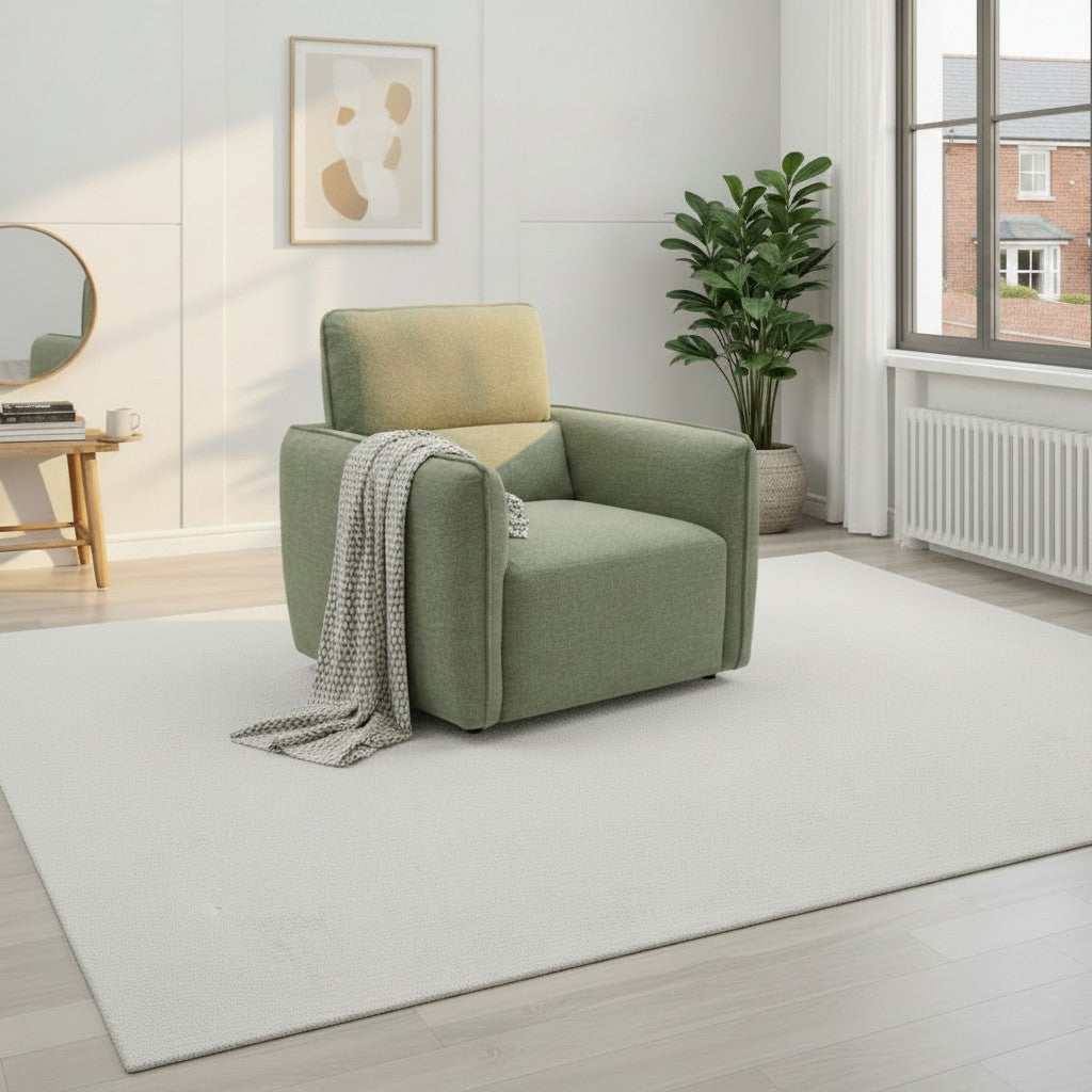Ascot Green Fabric Armchair