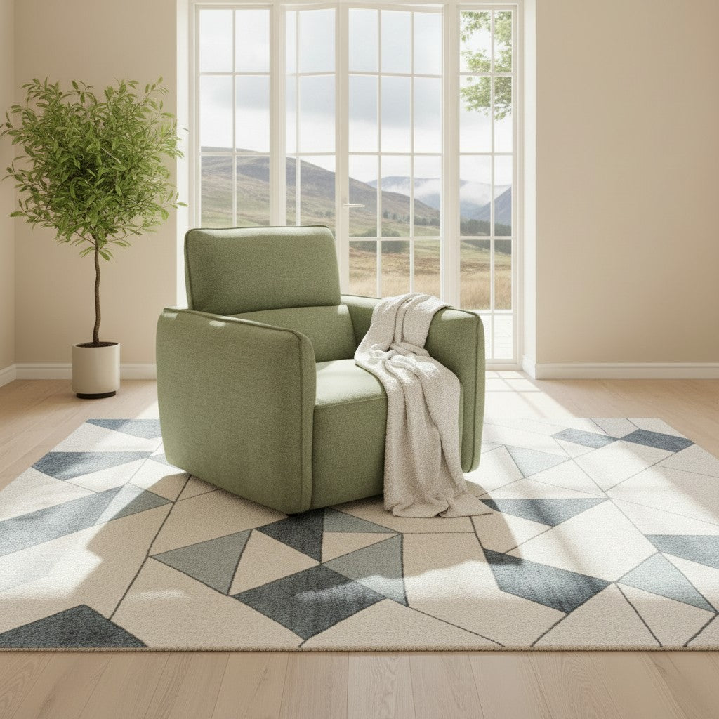 Ascot Green Fabric Armchair