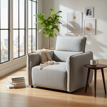 Ascot Grey Fabric Armchair