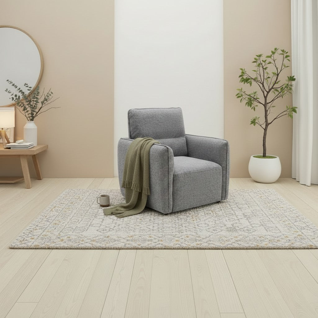 Ascot Grey Fabric Armchair
