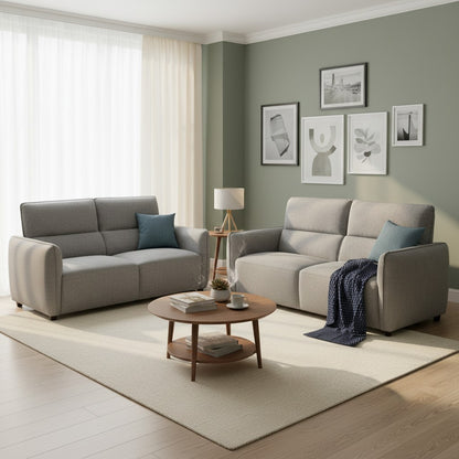 Ascot Sofa Grey Fabric 3+2 Sofa Suite