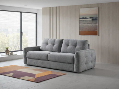 Athens 3 Seater Sofa Bed In Beige/Grey Fabric