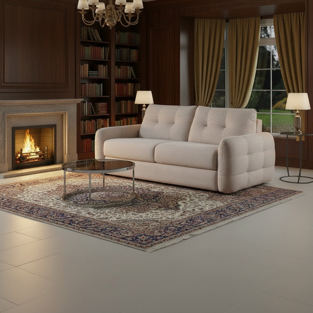 Athens Beige Fabric 3 Seater Sofabed