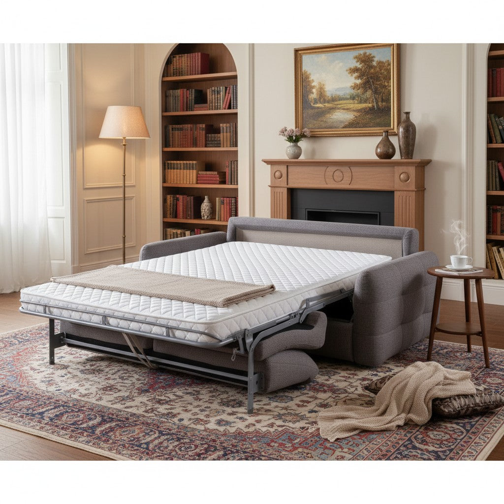 Athens Grey Fabric 3 Seater Sofabed