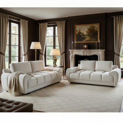 Azzuro Cream Fabric 3+2 Sofa Suite