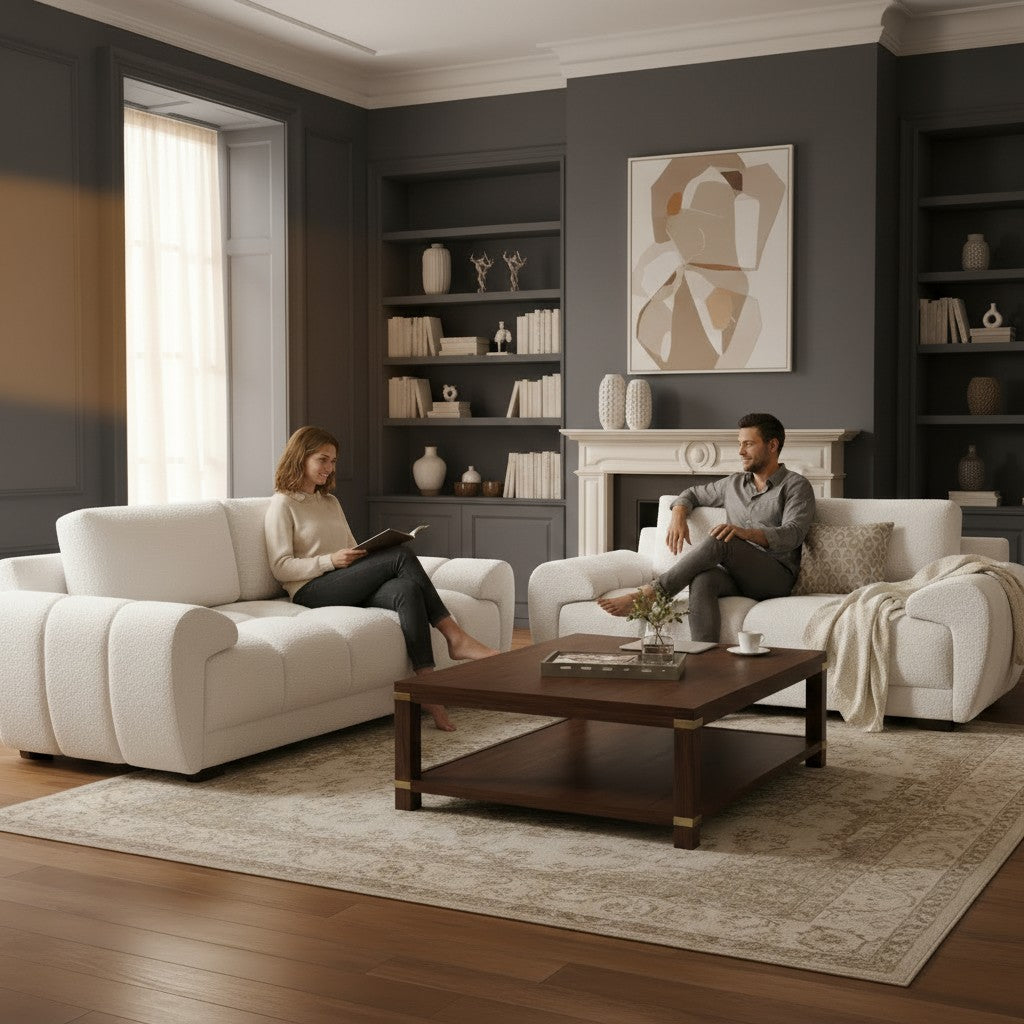 Azzuro Cream Fabric 3+2 Sofa Suite