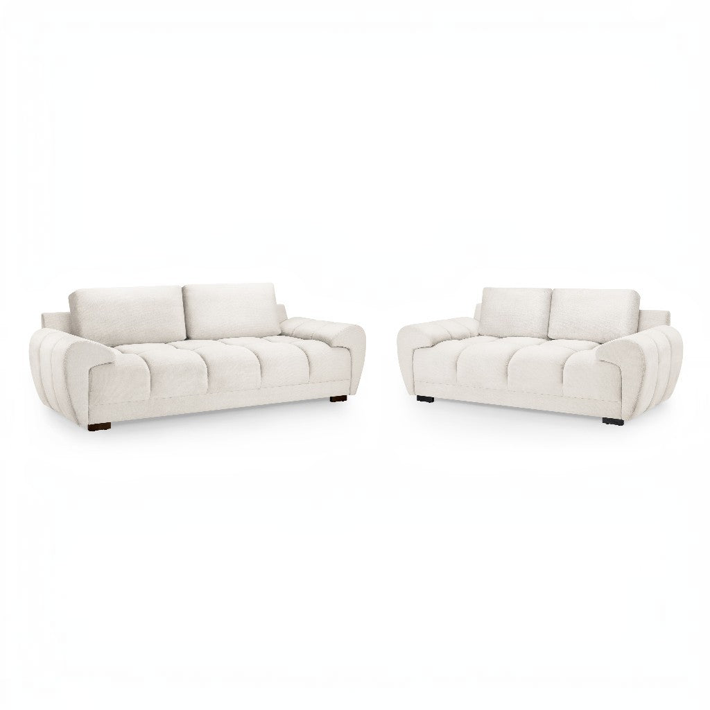 Azzuro Cream Fabric 3+2 Sofa Suite