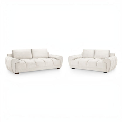 Azzuro Cream Fabric 3+2 Sofa Suite