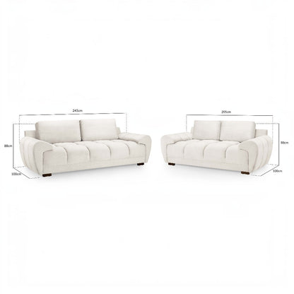 Azzuro Cream Fabric 3+2 Sofa Suite