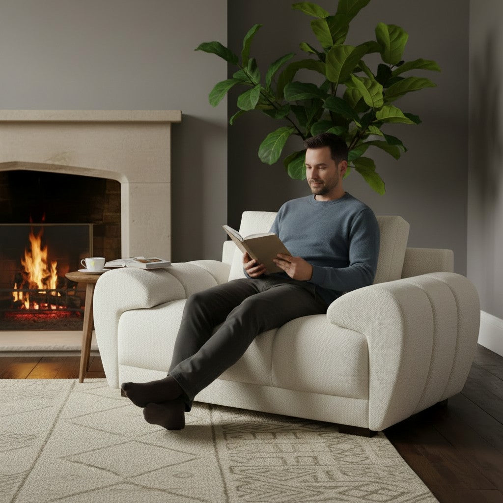 Azzuro Cream Fabric Armchair