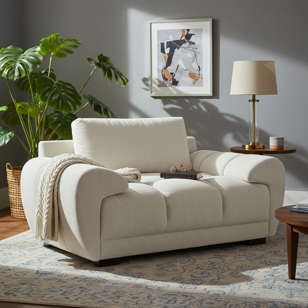 Azzuro Cream Fabric Armchair