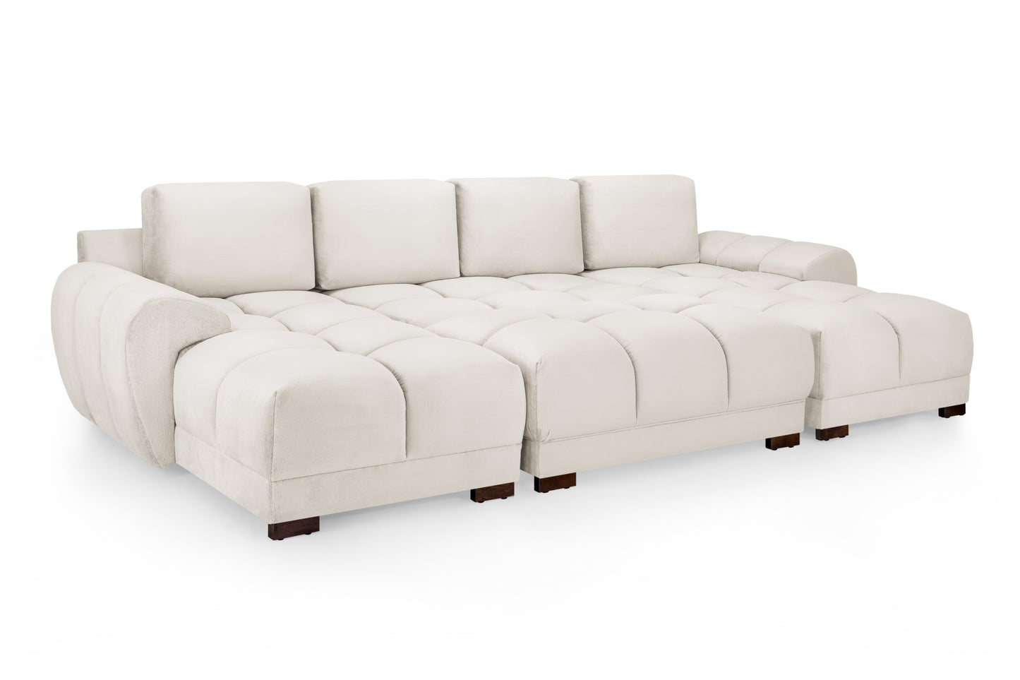 Azzuro Cream Fabric U Shape Corner Sofa
