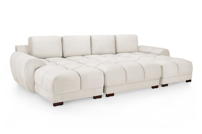 Azzuro Cream Fabric U Shape Corner Sofa