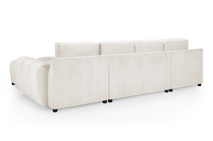 Azzuro Cream Fabric U Shape Corner Sofa