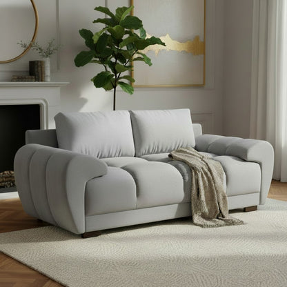 Azzuro Grey Fabric 2 Seater Sofa