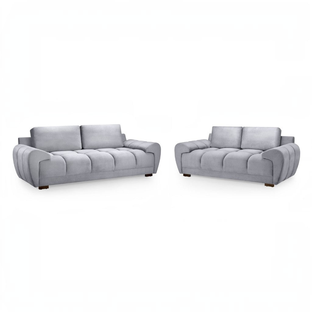 Azzuro Grey Fabric 3+2 Sofa Suite