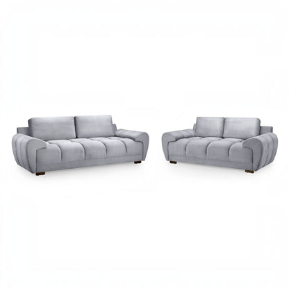 Azzuro Grey Fabric 3+2 Sofa Suite