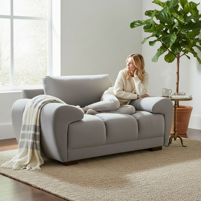 Azzuro Grey Fabric Armchair