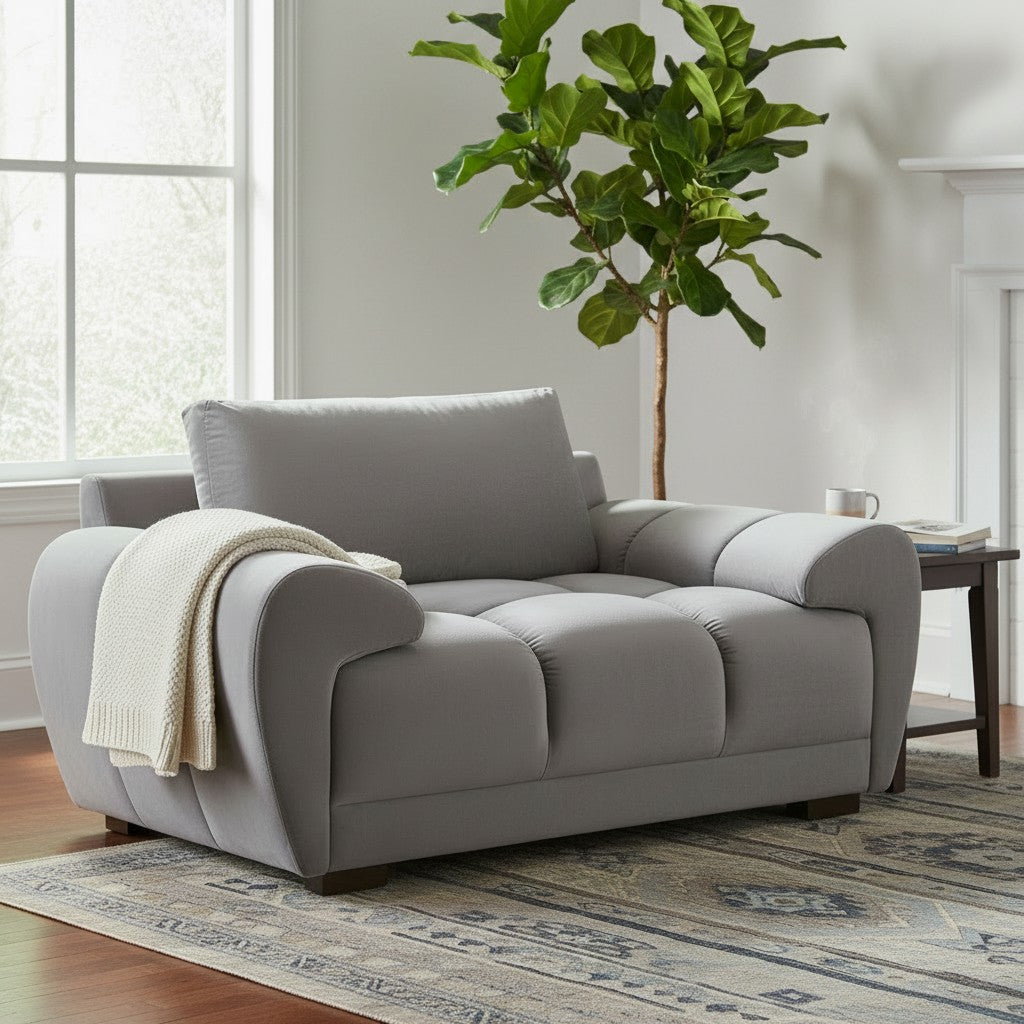 Azzuro Grey Fabric Armchair