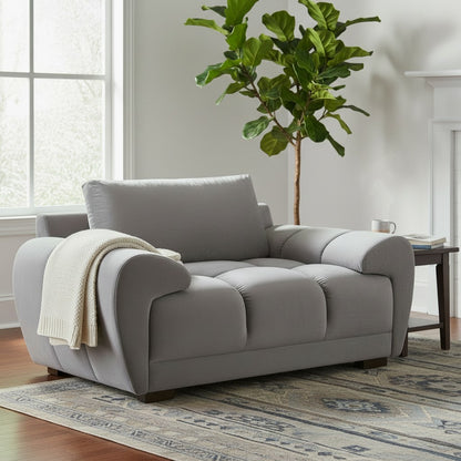Azzuro Grey Fabric Armchair
