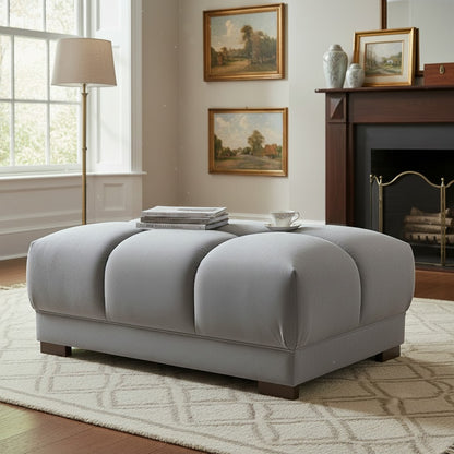 Azzuro Grey Fabric Footstool