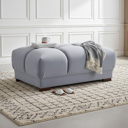 Azzuro Grey Fabric Footstool