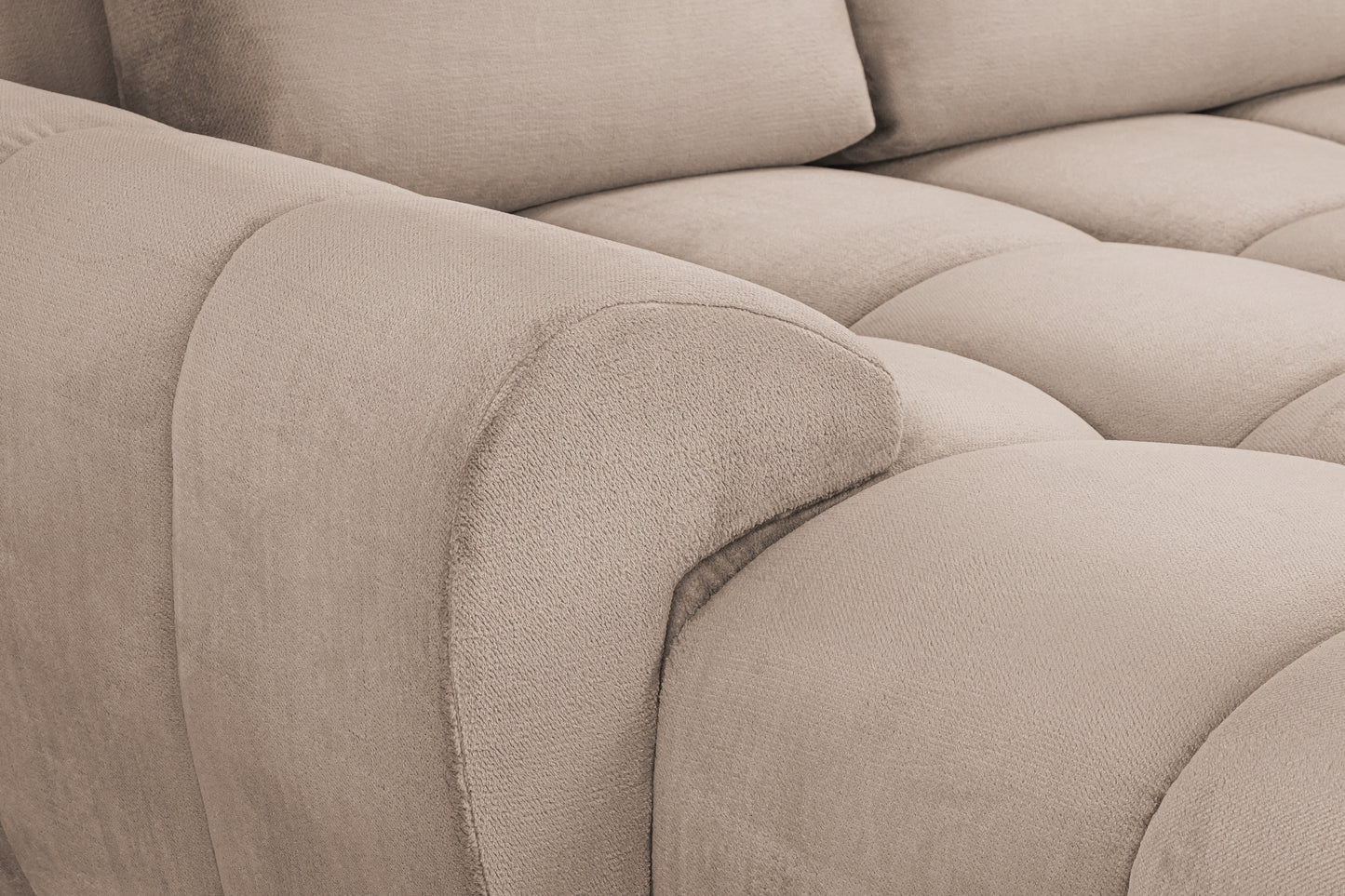 Azzuro Mocha Brown Fabric U Shape Corner Sofa