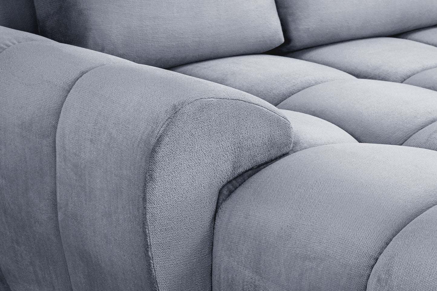 Azzuro Grey Velvet U Shape Corner Sofa