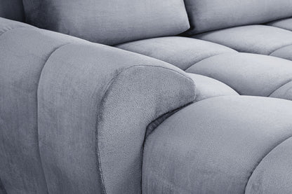 Azzuro Grey Velvet U Shape Corner Sofa